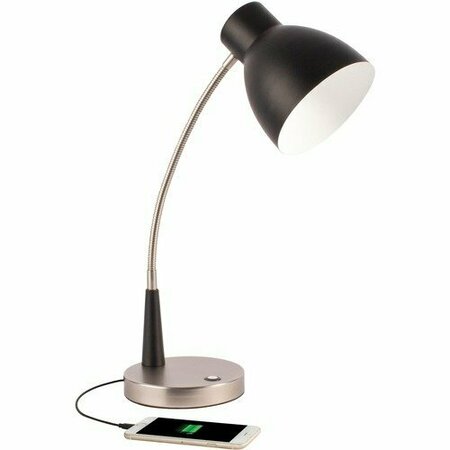 OTTLITE TECHNOLOGIES Lamp, Adj, LED, Charging, 6inDia Base, 3in-22in, Matte Black OTTCS01KC9SHPR